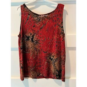 Vintage White Stag stretch red and brown blouse